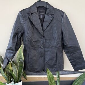 Coldwater Creek Sleek Black Leather Jacket